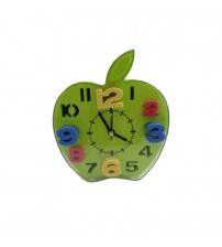 Apple table clock for kid, Analog Alarm Clock, Green Color